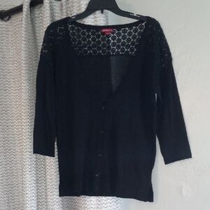 Merona Women's Black Lace Cardigan Sweater